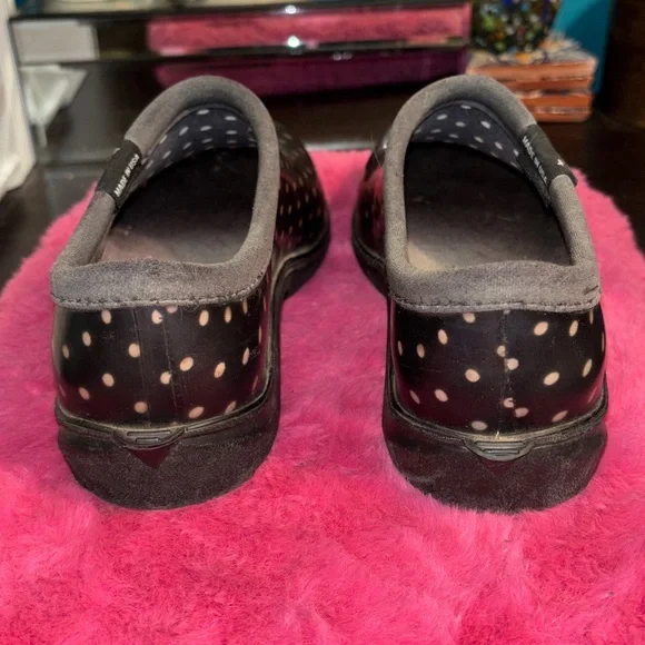SLOGGERS Black with Light Pink Polka Dot Clogg Waterproof Gardening Shoes size 7 - Picture 5 of 9